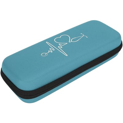 Draagbare Huishoudelijke Stethoscoop Opbergdoos Organizer Etui Opbergtas Container Lichtblauw blue