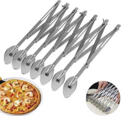 Verstelbare Pizzasnijder met Meerdere Wielen - Roestvrijstalen Multifunctionele Deegsnijder voor de Keuken