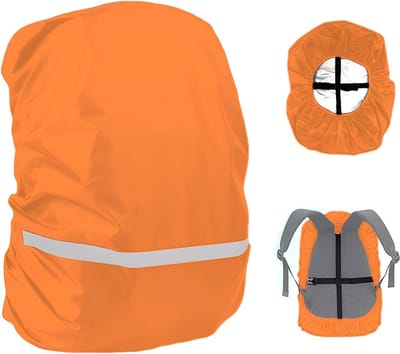 QTTVBTNA - Rugzak Regenhoes - Voor Rugzak en Schooltas - Backpack Hoes - Ideaal voor Wandelen, Fietsen en Camping - Lichtgewicht en Duurzaam-18-30L-Oranje
