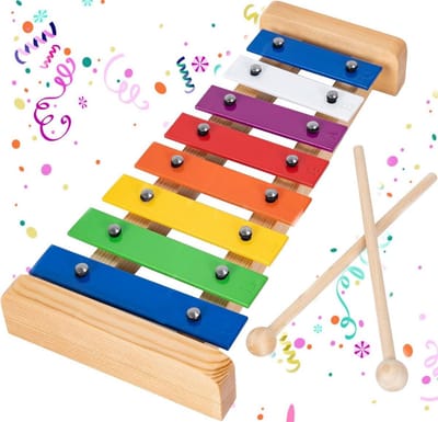 Kinder Xylofoon - 8 Noten Speelgoed - Muziek Leren - Helder Klank - 28 cm - Kleurrijk