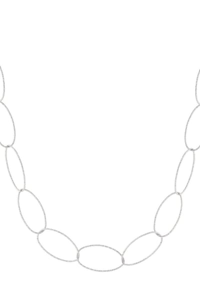 Bijoutheek Collier Oval Link Grof Zilver
