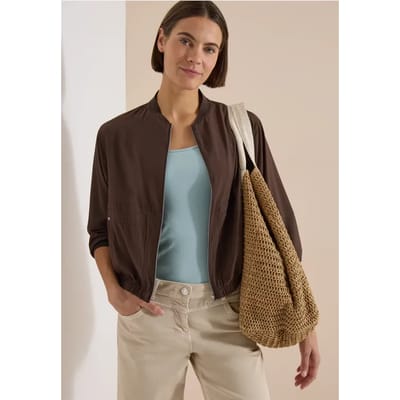 Effen blouson met ritssluiting