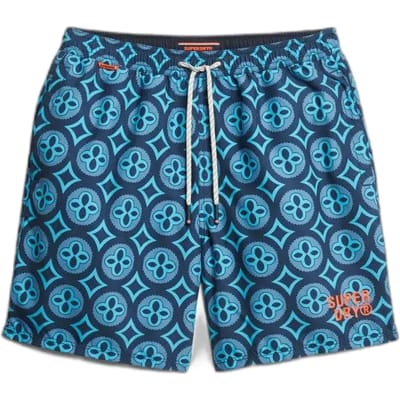 Superdry - Zwemshort van 43 cm met tegelprint - Heren - Zwembroeken