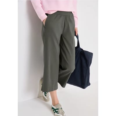 3/4 High Waist broek met wijde pijpen in Loose Fit