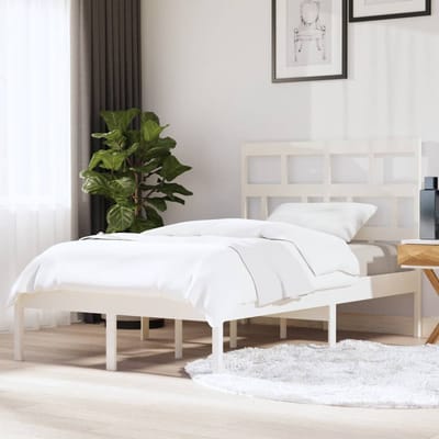 vidaXL - Bedframe - massief - grenenhout - wit - 120x200 - cm