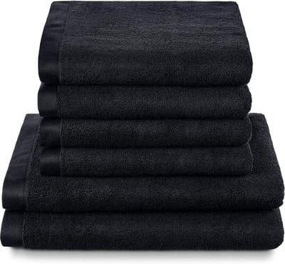 Omgoods - Set van 6 Luxe Handdoeken 100% Katoen in Zwart