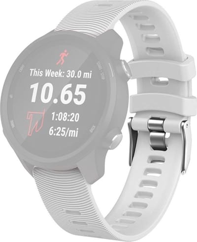 Siliconen bandje - geschikt voor Garmin Venu (2 Plus) / Venu SQ (2) / Vivomove (Style - Sport) / Vivoactive 3 / 5 / 6 / Forerunner 55 / 165 / 245 / 645 / 570 - 42mm - wit