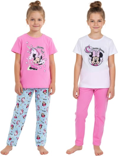 DISNEY Minnie Mouse SET van 2 stuks - KATOENEN pyjama voor meisjes met lange broek OEKO-TEX