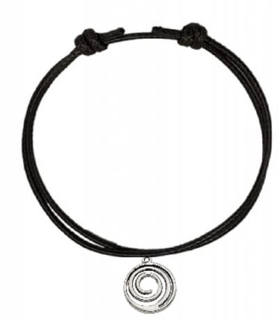 Enkelkoord Zwart Schuif met kolk hanger - Charme Bijoux