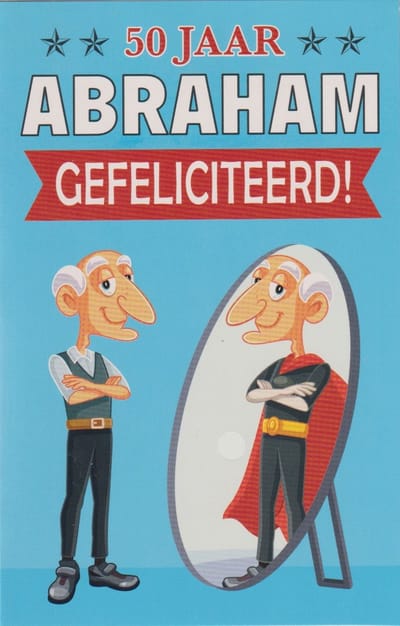 Wenskaart 50 Jaar Abraham Gefeliciteerd - Prachtige luxe dubbele kaart met envelop - Gratis verzonden - D17200