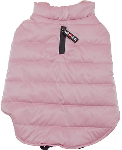 Jack and Vanilla Dogwalk Hondenjas Puffer - Warm en Wasbaar - Kleur: Roze - Maat XS - Ruglengte: 25 cm