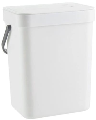 Keuken Compostbak - Afvalbak Klein - Voedselresten Scheiden - Hangend Ontwerp - 3 Liter 20cm - Wit