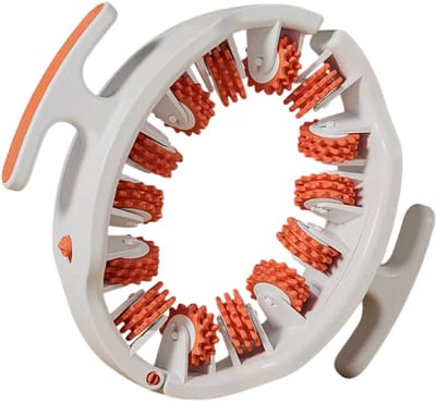 Anti-Cellulite Massage Ring – Cellulite Massager Beenroller met 14 Zachte Rubberen Rollen – Lichaamsmassage voor Lichaam, Armen, Taille en Buikspieren – Afslanken en Ontspanning - Rood