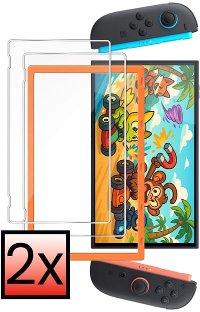 Screenprotector Met Montage Frame Geschikt voor Nintendo Switch 2 Bescherm Glas Screen Protector Met Installatie Kit - 2 PACK