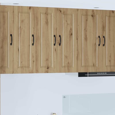 vidaXL - Wandkast - PORTO - Artisan - Eiken - 30 - x - 31 - x - 80 - cm - Bewerkt - hout