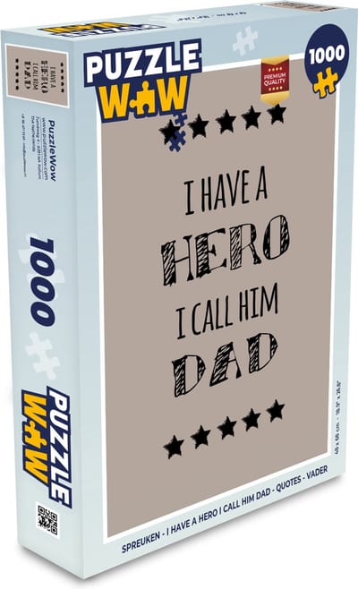 Puzzel Spreuken - I have a hero I call him dad - Quotes - Vader - Legpuzzel - Puzzel 1000 stukjes volwassenen - Vaderdag cadeautje - Cadeau voor vader en papa