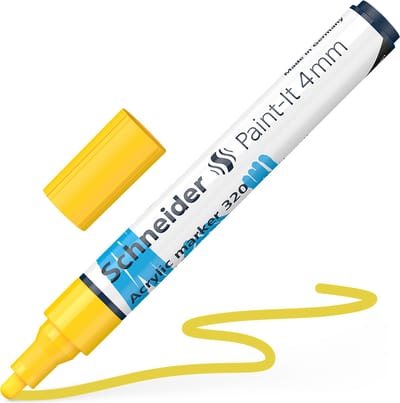 Schneider acrylmarker - Paint-It 320 - schrijfbreedte 4mm - geel - S-120205