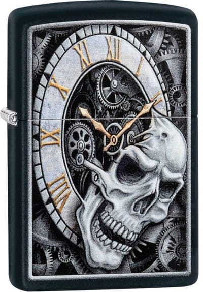 Aansteker Zippo Skull Clock