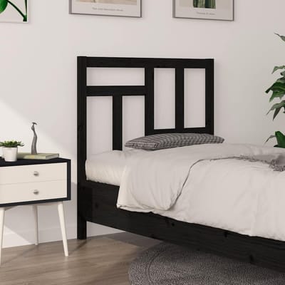 vidaXL - Hoofdbord - 95,5x4x100 - cm - massief - grenenhout - zwart