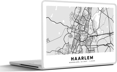 Laptop sticker - 14 inch - Kaart - Haarlem - Nederland - 32x5x23x5cm - Laptopstickers - Laptop skin - Cover