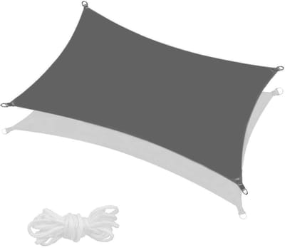 Springos Schaduwdoek | Zonnezeil | Rechthoek | 3 x 2 m | 90% Schaduw | Grafiet | 160 g/m²