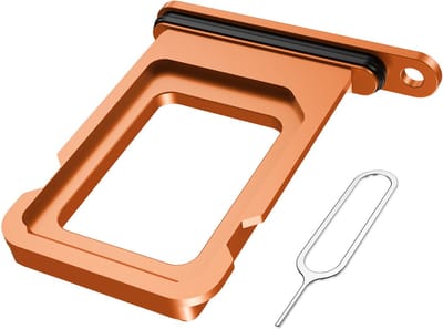 MMOBIEL Simkaart Houder Geschikt voor iPhone 17 Pro / 17 Pro Max – Sim Tray - Simkaarthouder Vervanging – Sim Card Tray - Incl. Sim Pin en Waterdichte Rubberen Ring - Kosmisch Oranje