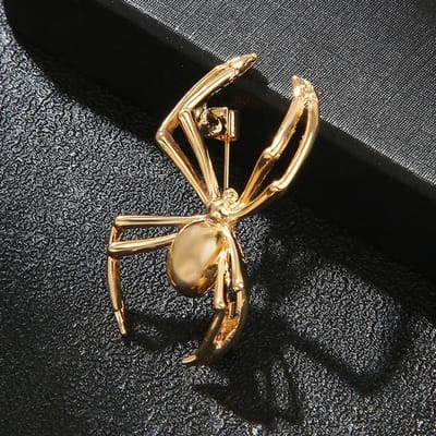 Unisex Grappige Persoonlijkheid Spinnen Broche Mode Senior Pak Accessoires Mode Trendy Cool Decoratieve Corsage goud