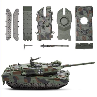 Dailygoods- Pantsertank Leopard 2A7 - Militair Speelgoed - Model 1/72 - Pantservoertuig - Geschikt als Cadeau - Kunststof 18,5 x 13,5 x 5 cm - Tankmodel