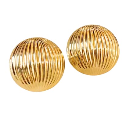 Clip oorbellen -goudkleurig -ribbel- 2.3 cm- geen gaatje- Charme Bijoux