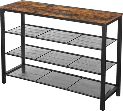 Hoppa! Schoenenrek - Metaal - 90 x 31 x 73 cm (BxDxH) - Vintage Bruin