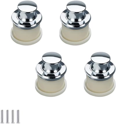 Set van 4 Push Button Lock Handgrepen voor Kastdeuren - Verborgen Rond Ingebouwde Handvatten voor Lades en Meubels