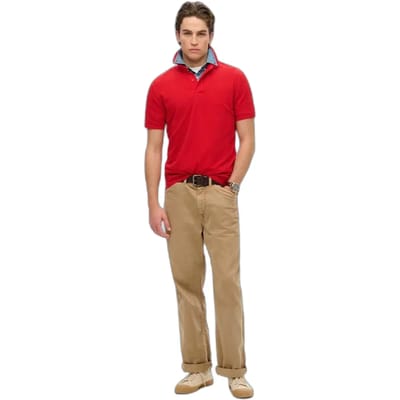 Superdry City Pique Korte Mouw Poloshirt Rood S Man