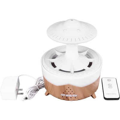 UFO Regenwolk Luchtbevochtiger Kleurrijk Licht Schattig Houtnerf Waterdruppel Essentiële Olie Diffuser met white