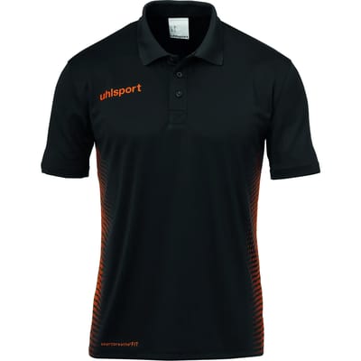 Uhlsport Score Polo Shirt Kind Zwart-Fluo Oranje Maat 140