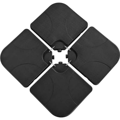 Yaheetech Parasolvoet 4-delig 103,5 x 103,5 cm - Zwart - Vulbare Parasolstandaard voor Zweefparasol met Water of Zand
