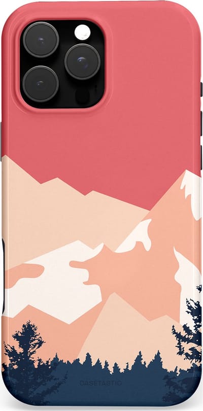 Casetastic Hoesje Geschikt voor Apple iPhone 16 Pro Max Magsafe - Stijlvolle Beschermende Duo-layer Case - Bergen bij stille toppen