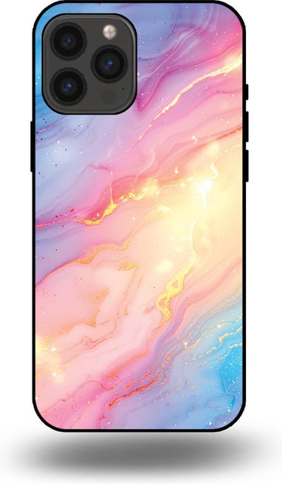 Smartphonica Telefoonhoesje Geschikt voor iPhone 13 Pro Max met Regenboog Glitter Marmer Opdruk - TPU Backcover Case Rainbow Glitter Marble Design geschikt voor iPhone 13 Pro Max