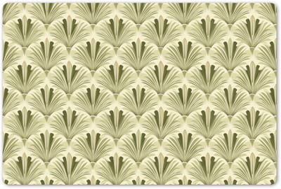 Placemats 45x30 cm - Placemat kunststof - 1 stuk - Klassiek - Waaier - Groen - Borden onderleggers - Decoratie voor op tafel - Keuken tafeldecoratie accessoires - Vinyl onderlegger - Tafelversiering