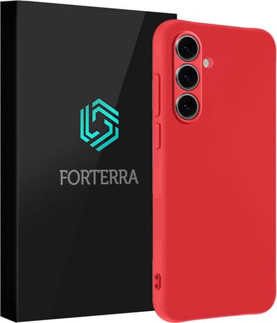 Hoesje Geschikt voor Samsung Galaxy S24 FE - Sterk & Shockproof - Siliconen Case - Hoes Cover - Rood