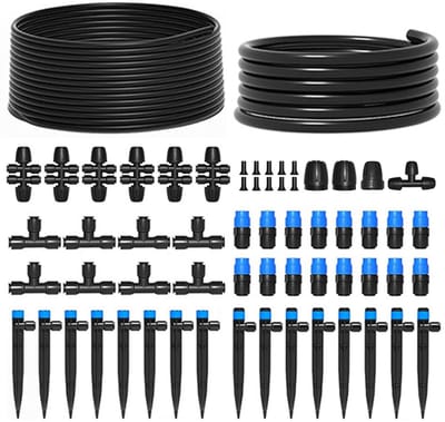 Tuin Besproeiingssysteem - Automatisch Watersysteem - Planten Water Geven - Snelle Connect Montage - 60 Meter Slang - Zwart