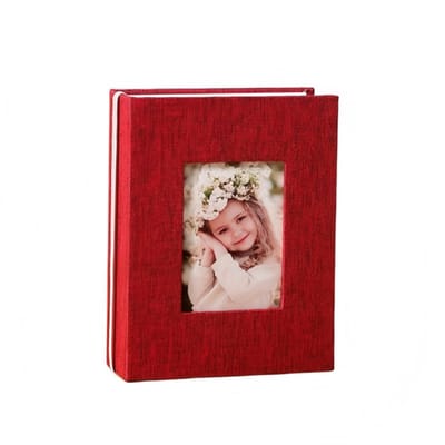 Met linnen bekleed fotoalbum — 16,5 x 13 x 5 cm — Geschikt voor foto's tot 6 inch — Biedt plaats aan 100 foto's — Opbergalbum — Multifunctioneel bewaoralbum — Ideaal voor het verzamelen van postzegels, bioscoopkaartjes, reistickets en meer