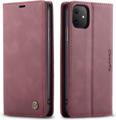 Luxe PU leren Bookcase geschikt voor Apple iPhone 11 Pro | Hoogwaardig Leren Hoesje | Lederen Wallet Case | Kaarthouder | Portemonnee | Rood