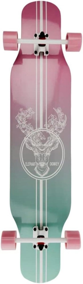 Lange skateboard - Cruiser board - Stad cruisen - Hoge weerstand - 107 cm lang - Roze