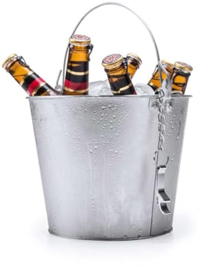 Metalen emmer voor het koelen van drankjes - 6 liter - perfect voor feesten en evenementen