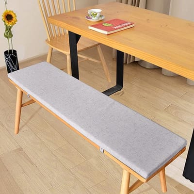 Tuinbankkussen - Stoelkussen Lang - Buiten Zitten - Antislip Band - 80 x 40 cm - Grijs