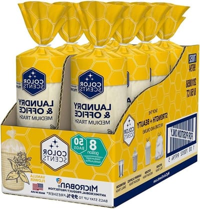 Vuilniszakken Middelgroot - Afvalzakken Twist Tie - Huishoudelijk Afval Beheren - Geur Neutraliserend - 400 stuks 8 Gallon - Ivoor