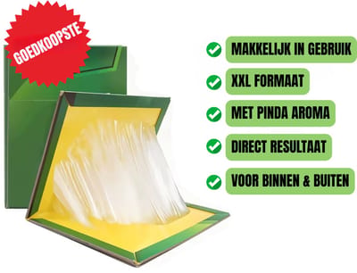 EXTRA STERKE XXL Lijmvallen 20 Stuks - Pinda Aroma - Professionele Lijmval voor Ongedierte & Insecten - Kant-en-Klaar & Gifvrij