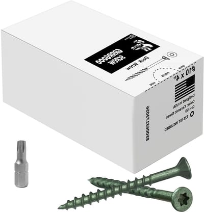 Terrasschroeven - Houtschroeven Buiten - Terras Bouwen - Lange Kop - 10.2 cm - Groen