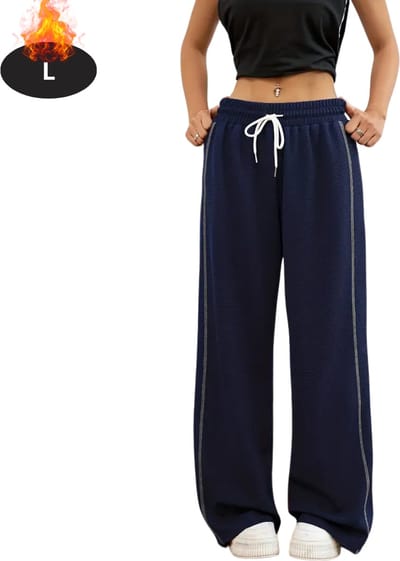 Livano Trainingsbroek Dames - Sportbroek - Trainingsbroek Lang - Trainingspak - Sportkleding - Marineblauw - L