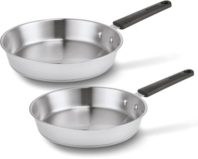 Brabantia Enjoyment Koekenpannenset Ø 24cm / Ø 28cm - Premium - RVS - 90% Gerecycled - PFAS-vrij - Inductie geschikt
